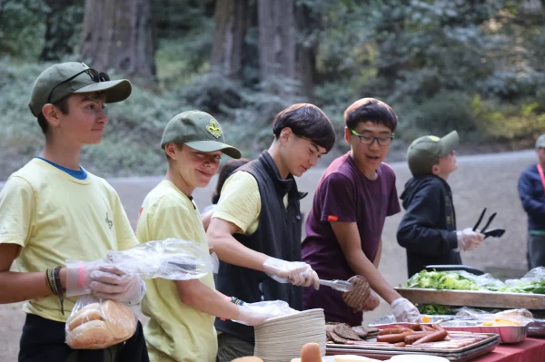 serving lunch at BBQ